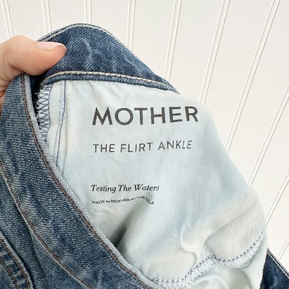 Mother Superior The Flirt Ankle Distressed Slim Jeans Blue Denim Womens 28 - Picture 9 of 13